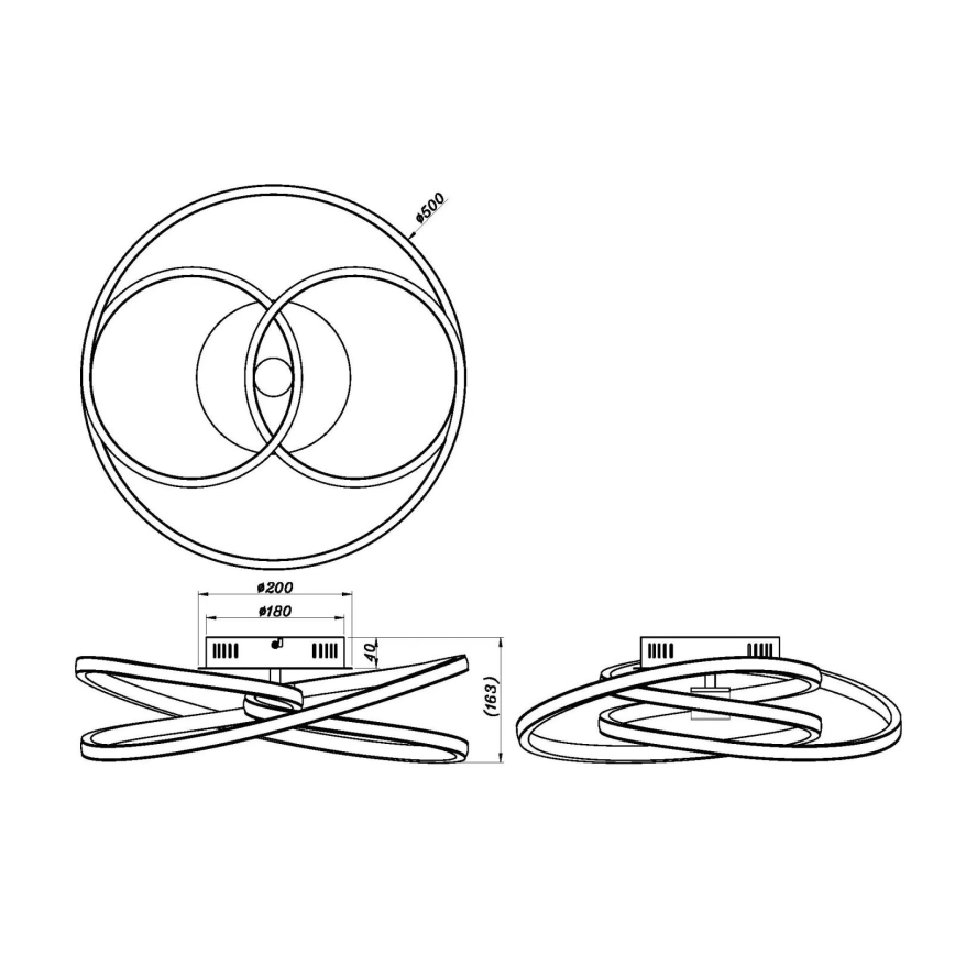 Globo - LED Lestenec LED/40W/230V 3000K zlata/črna