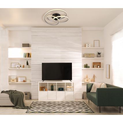 Globo - LED Lestenec LED/40W/230V 3000K mat krom/črna