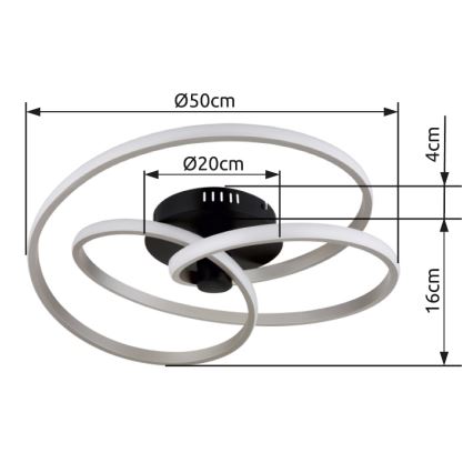 Globo - LED Lestenec LED/40W/230V 3000K mat krom/črna