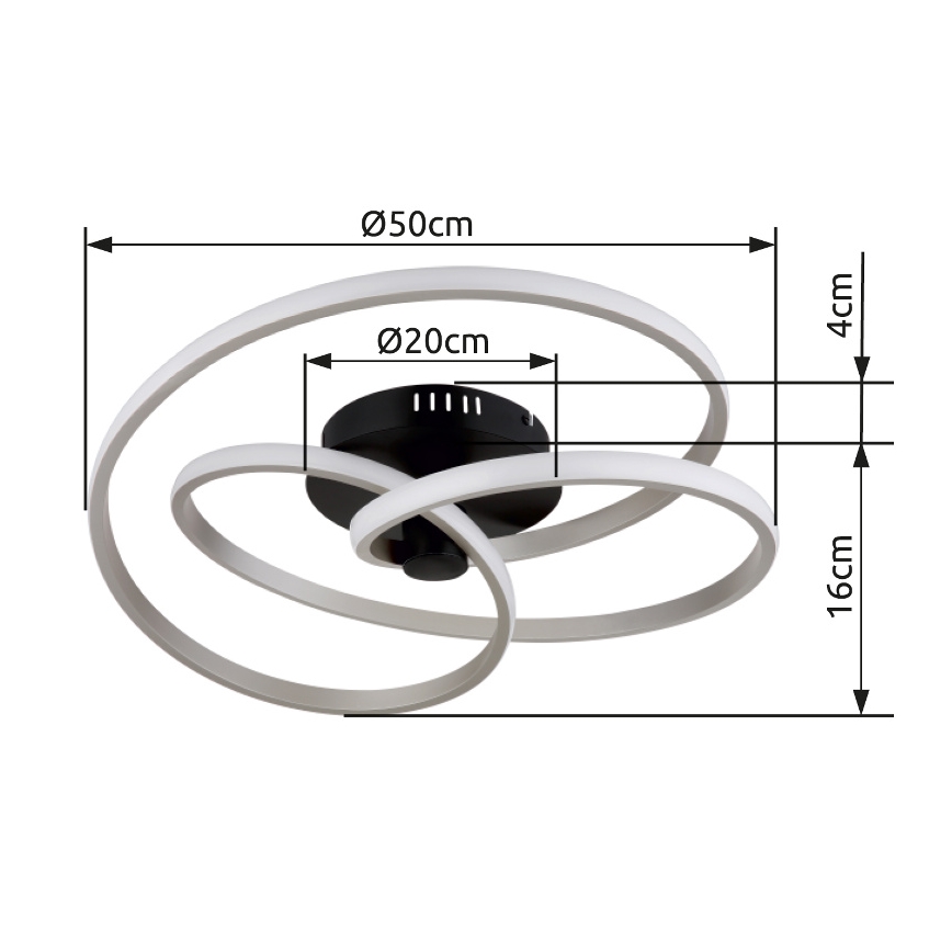 Globo - LED Lestenec LED/40W/230V 3000K mat krom/črna