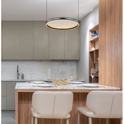 Globo - LED Zatemnitveni lestenec na vrvici LED/36W/230V 2700-6000K črna + Daljinski upravljalnik