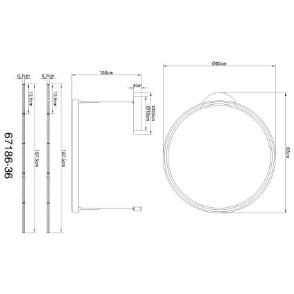 Globo - LED Zatemnitveni lestenec na vrvici LED/36W/230V 2700-6000K črna + Daljinski upravljalnik