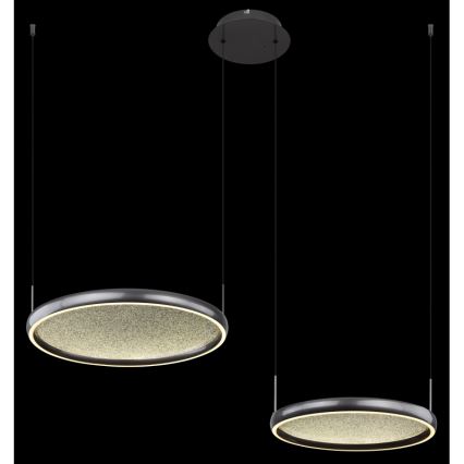 Globo - LED Zatemnitveni lestenec na vrvici LED/50W/230V 2700-6000K črna + Daljinski upravljalnik