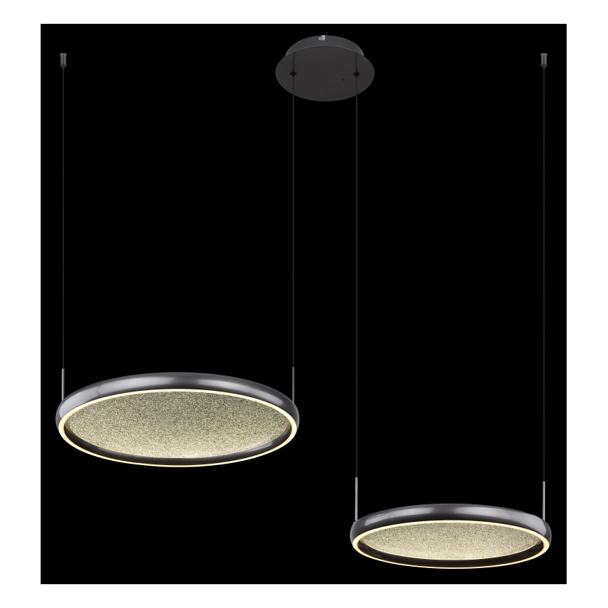 Globo - LED Zatemnitveni lestenec na vrvici LED/50W/230V 2700-6000K črna + Daljinski upravljalnik