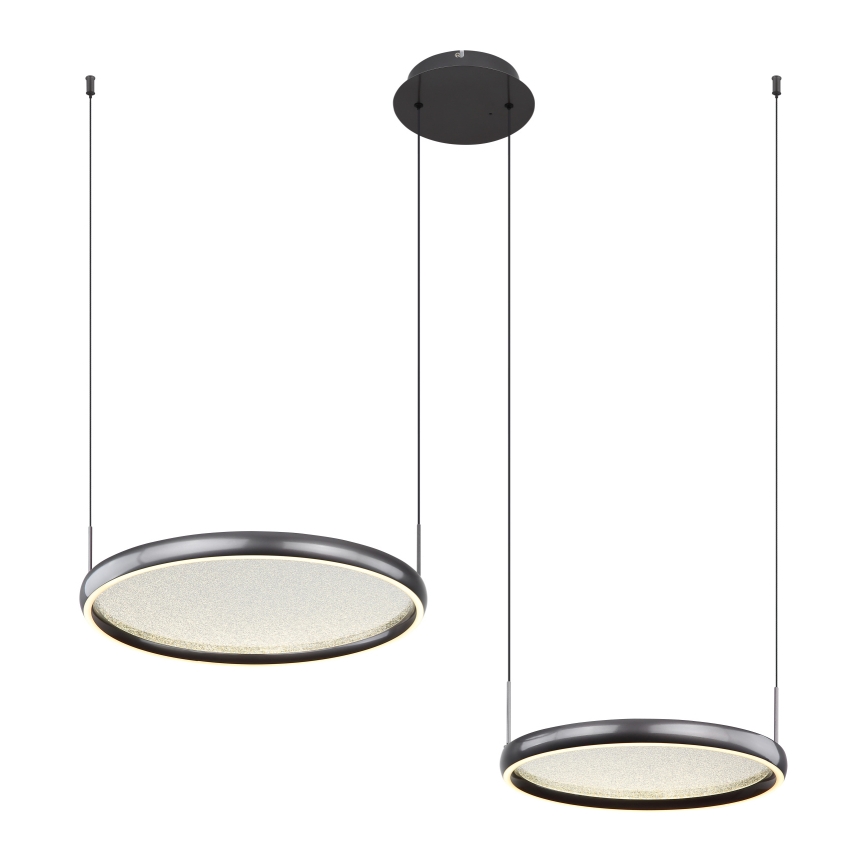 Globo - LED Zatemnitveni lestenec na vrvici LED/50W/230V 2700-6000K črna + Daljinski upravljalnik