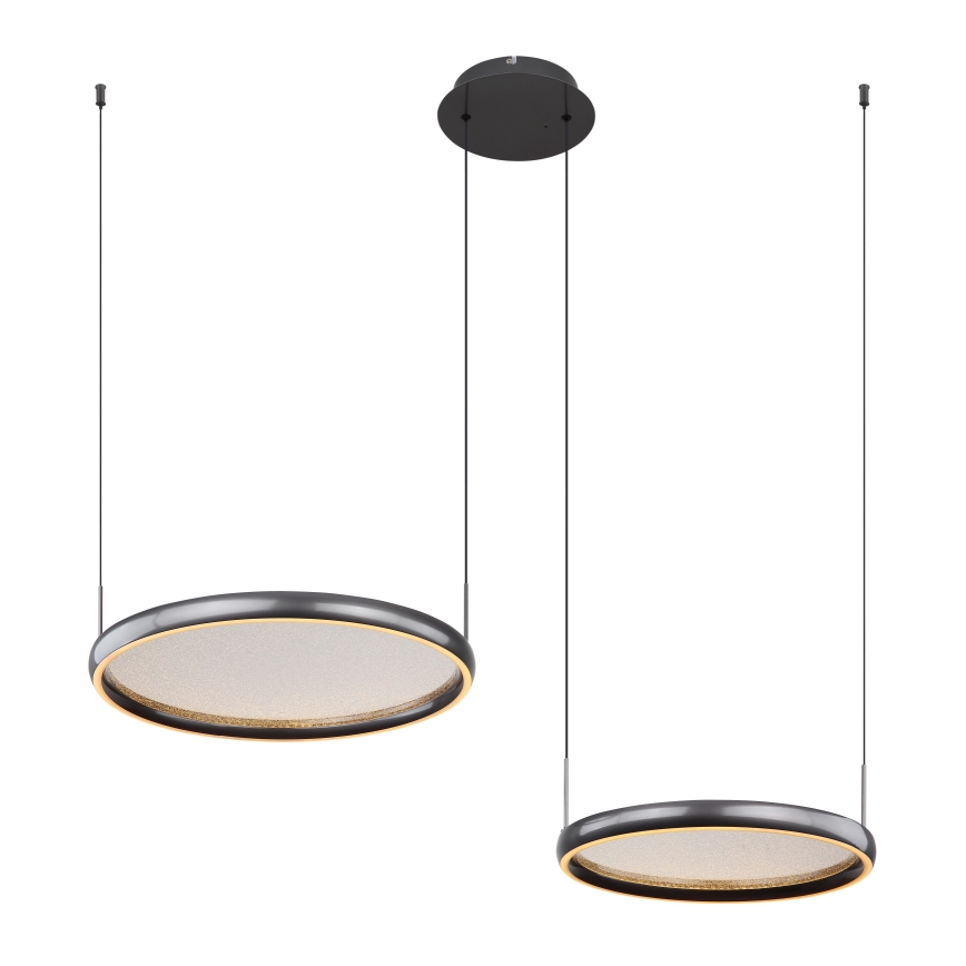 Globo - LED Zatemnitveni lestenec na vrvici LED/50W/230V 2700-6000K črna + Daljinski upravljalnik