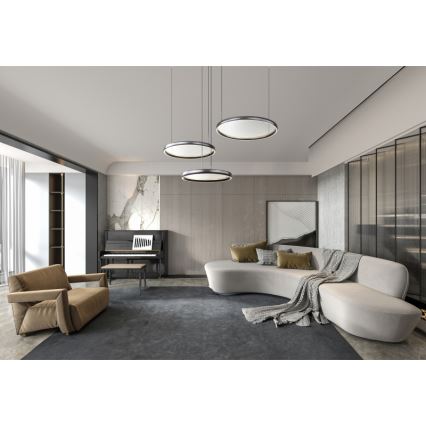 Globo - LED Zatemnitveni lestenec na vrvici LED/55W/230V 2700-6000K črna + Daljinski upravljalnik