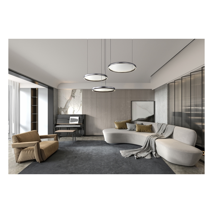 Globo - LED Zatemnitveni lestenec na vrvici LED/55W/230V 2700-6000K črna + Daljinski upravljalnik