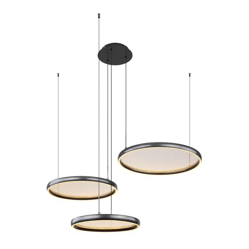 Globo - LED Zatemnitveni lestenec na vrvici LED/55W/230V 2700-6000K črna + Daljinski upravljalnik