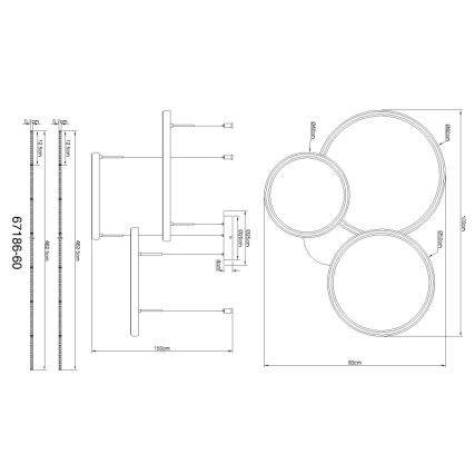 Globo - LED Zatemnitveni lestenec na vrvici LED/55W/230V 2700-6000K črna + Daljinski upravljalnik