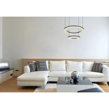 Globo - LED Zatemnitveni lestenec na vrvici LED/50W/230V 2700-6000K pr. 50 cm črna + Daljinski upravljalnik