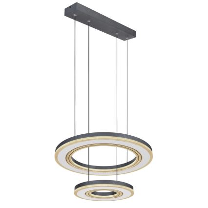 Globo - LED Zatemnitveni lestenec na vrvici LED/50W/230V 2700-6000K pr. 50 cm črna + Daljinski upravljalnik