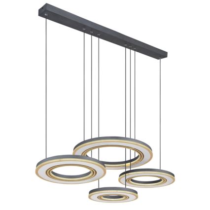 Globo - LED Zatemnitveni lestenec na vrvici LED/80W/230V 2700-6000K črna + Daljinski upravljalnik