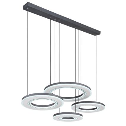 Globo - LED Zatemnitveni lestenec na vrvici LED/80W/230V 2700-6000K črna + Daljinski upravljalnik