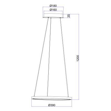 Globo - LED Lestenec na vrvici LED/19W/230V