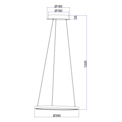 Globo - LED Lestenec na vrvici LED/19W/230V