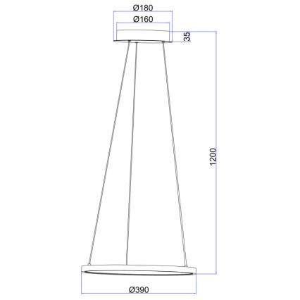 Globo - LED Lestenec na vrvici LED/19W/230V