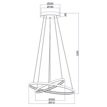 Globo - LED Zatemnitveni lestenec na vrvici 2xLED/21W/230V