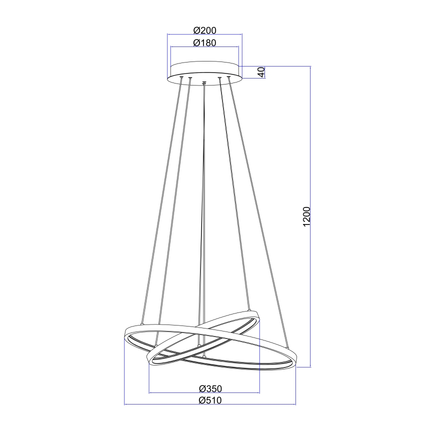 Globo - LED Zatemnitveni lestenec na vrvici 2xLED/21W/230V