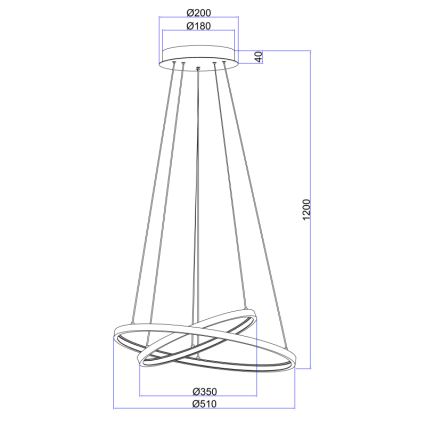 Globo - LED Zatemnitveni lestenec na vrvici 2xLED/21W/230V