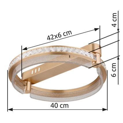 Globo - LED Zatemnitvena kristalna stropna svetilka LED/36W/230V 2700K-6000K + Daljinski upravljalnik