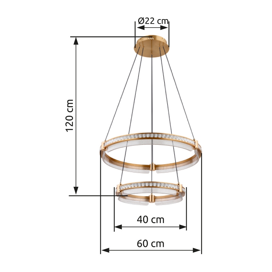 Globo - LED Zatemnitveni kristalni lestenec na vrvici LED/78W/230V 2700K-6000K + Daljinski upravljalnik