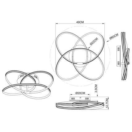 Globo - LED Nadgradna luč LED/30W/230V