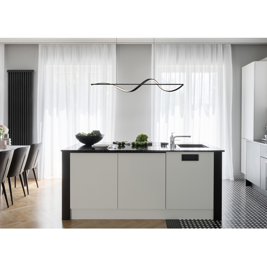 Globo - LED Lestenec na vrvici LED/24W/230V 3000K črna