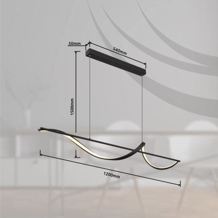 Globo - LED Lestenec na vrvici LED/24W/230V 3000K črna