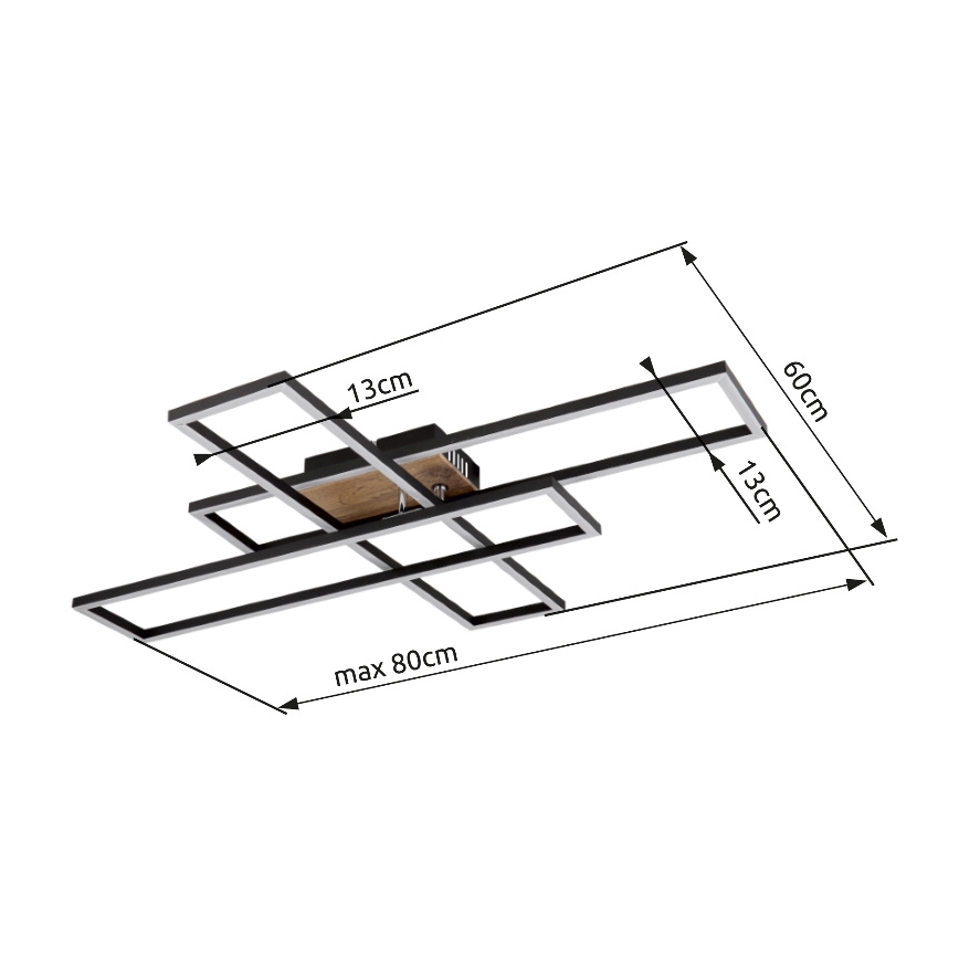 Globo - LED Stropna svetilka LED/40W/230V 3000K 60x80 cm črna