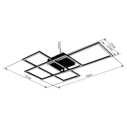 Globo - LED zatemnilna stropna svetilka LED/40W/230V 2700-6500K 51x74 cm Wi-Fi Tuya + daljinski upravljalnik