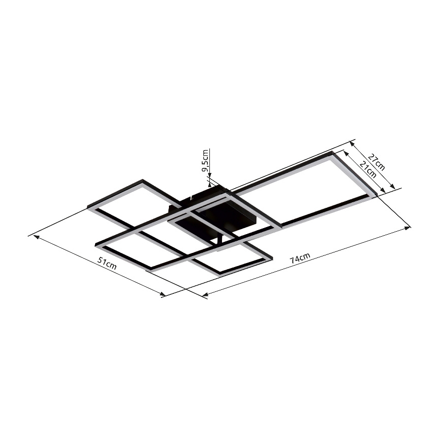 Globo - LED zatemnilna stropna svetilka LED/40W/230V 2700-6500K 51x74 cm Wi-Fi Tuya + daljinski upravljalnik