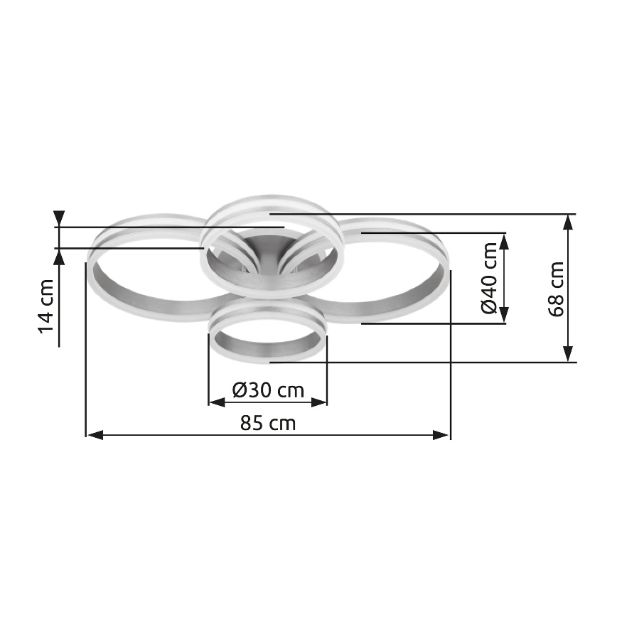 Globo - LED zatemnitvena stropna svetilka LED/90W/230V 2700-6000K 68x85 cm + daljinski upravljalnik
