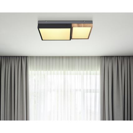Globo 67286-30 - stropno LED svetilo GUNDI LED/30W/230V 35x65 cm rjava/črna