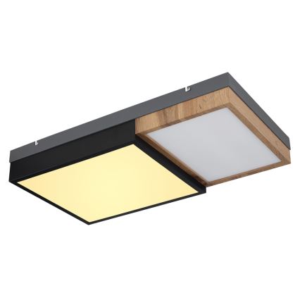 Globo 67286-30 - stropno LED svetilo GUNDI LED/30W/230V 35x65 cm rjava/črna