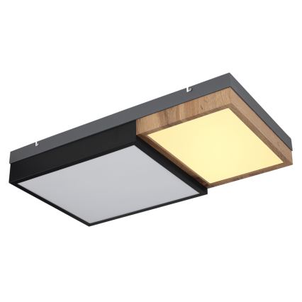 Globo 67286-30 - stropno LED svetilo GUNDI LED/30W/230V 35x65 cm rjava/črna
