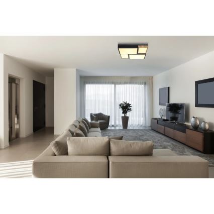 Globo 67286-50 - stropna LED svetilka GUNDI LED/50 W/230 V 60x60 cm rjava/črna