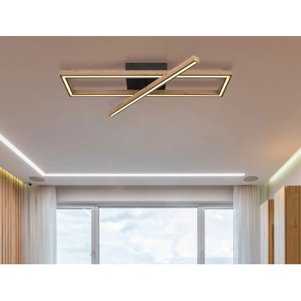 Globo 67287D1 - LED stropna svetilka MANDERA LED/36W/230V 20x80 cm rjava