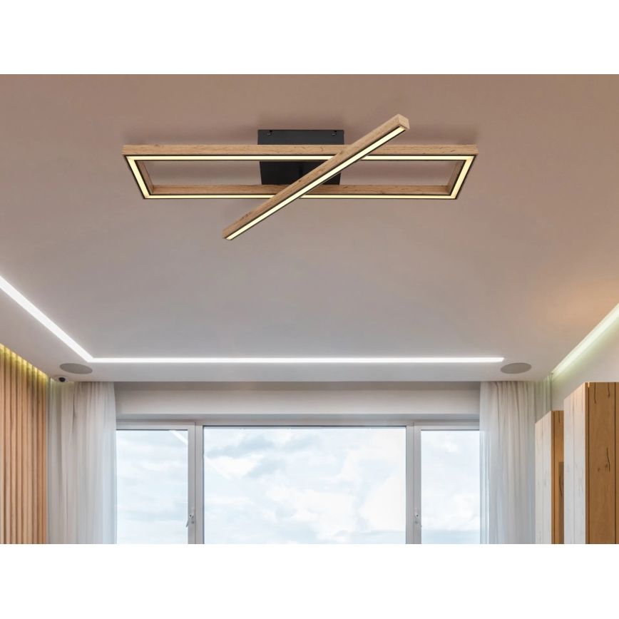 Globo 67287D1 - LED stropna svetilka MANDERA LED/36W/230V 20x80 cm rjava