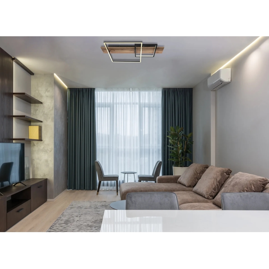 Globo 67289D1 - Stropna LED svetilka VANNI LED/24W/230V 40x75 cm rjava/črna