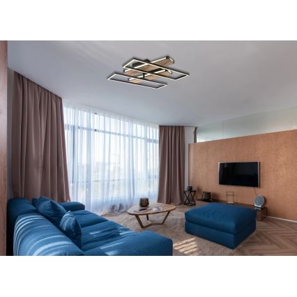 Globo 67299D1 - LED stropna svetilka COLLI LED/48W/230V 52x60 cm rjava/črna