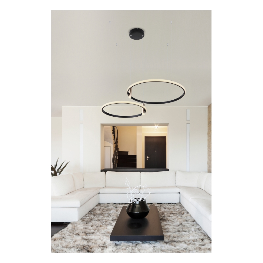 Globo - LED Zatemnitveni lestenec na vrvici LED/55W/230V 2700-6000K črna + Daljinski upravljalnik