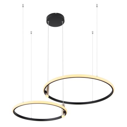 Globo - LED Zatemnitveni lestenec na vrvici LED/55W/230V 2700-6000K črna + Daljinski upravljalnik