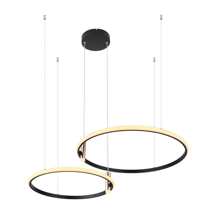 Globo - LED Zatemnitveni lestenec na vrvici LED/55W/230V 2700-6000K črna + Daljinski upravljalnik