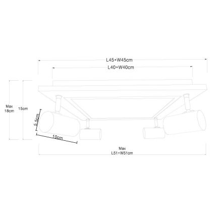 Globo - LED Reflektor 4xGU10/5W/230V + LED/24W/230V