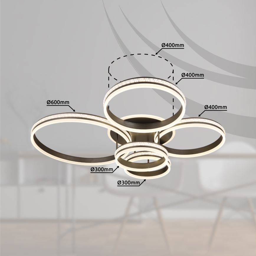 Globo - LED Zatemnitvena stropna svetilka LED/120W/230V 2700K-6000K + Daljinski upravljalnik