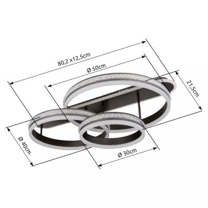 Globo - LED Zatemnitvena stropna svetilka LED/75W/230V 2700K-6000K + Daljinski upravljalnik