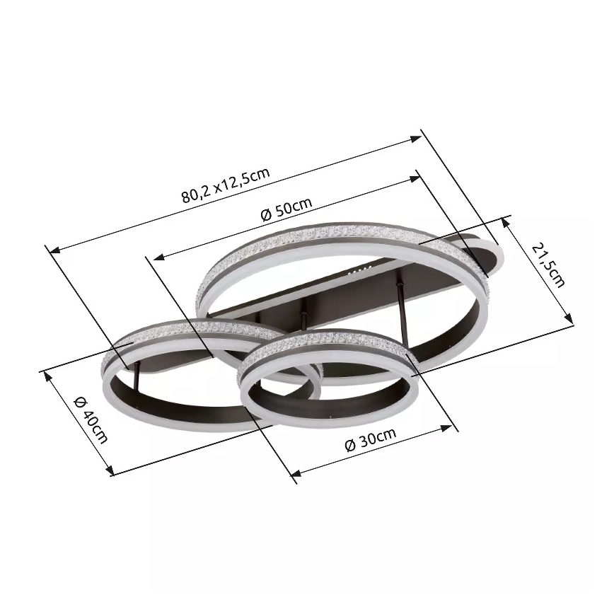 Globo - LED Zatemnitvena stropna svetilka LED/75W/230V 2700K-6000K + Daljinski upravljalnik