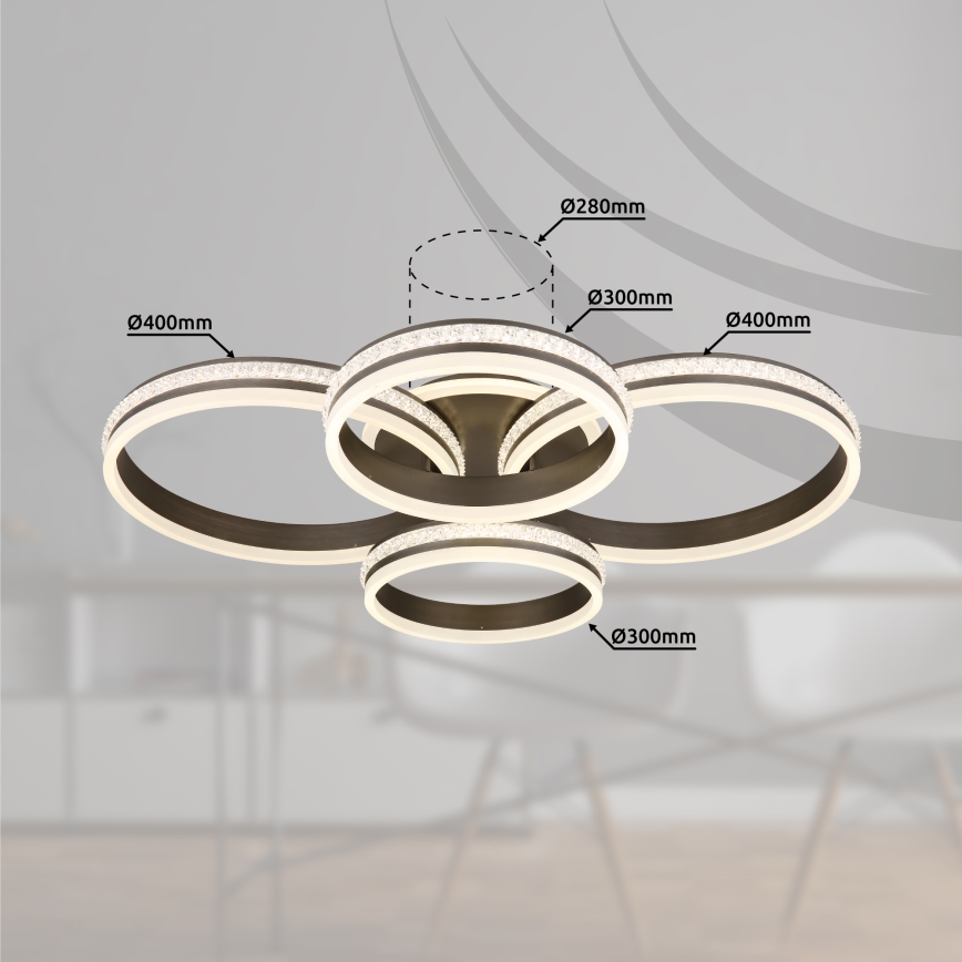 Globo - LED Zatemnitvena stropna svetilka LED/90W/230V 2700K-6000K + Daljinski upravljalnik
