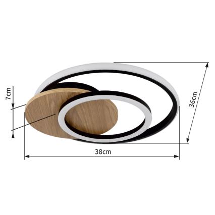 Globo - LED Stropna svetilka LED/24W/230V črna